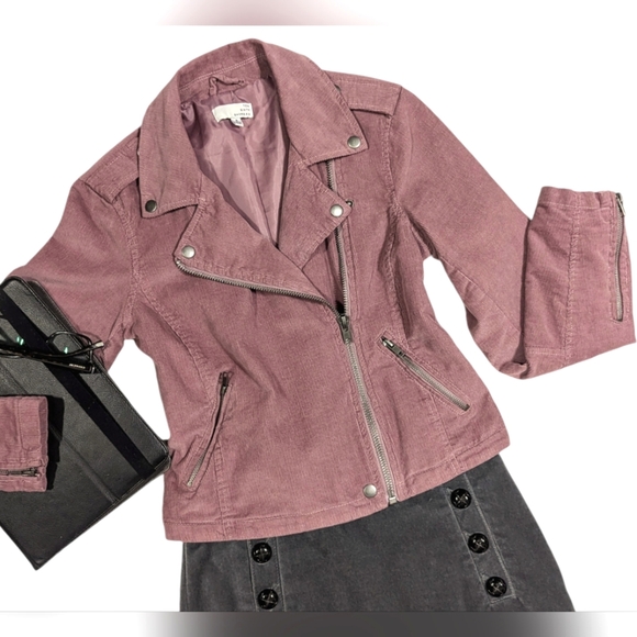 Ten Sixty Sherman Jackets & Blazers - 🩷 Pink Corduroy Moto Jacket